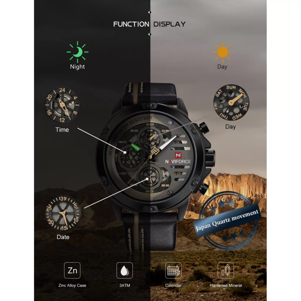 ساعت مچی عقربه‌ای مردانه نیوی فورس مدل 91-10 کد 02