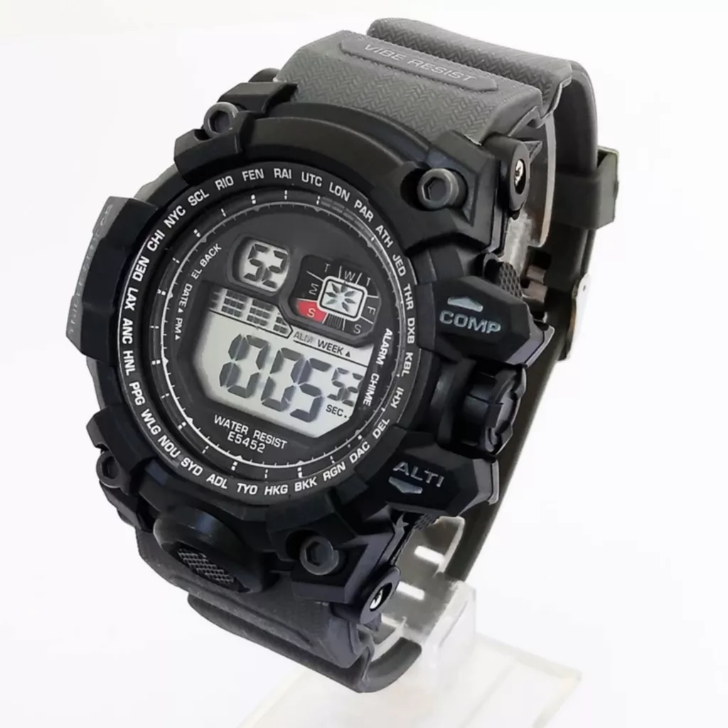 ساعت مچی دیجیتال مدل تک زمانه کرنوگراف بند پیو کد EM3