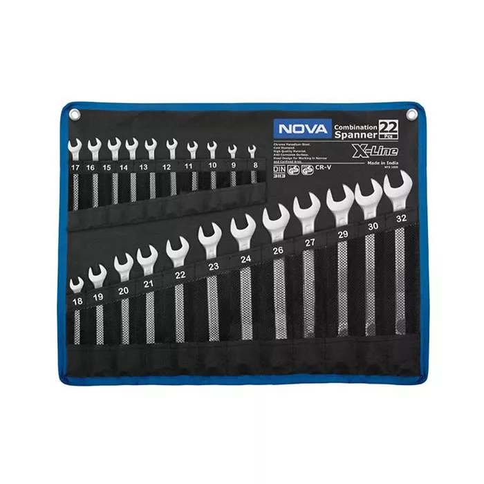 آچار یکسر تخت و یکسر رینگی نووا مدل 9432 مجموعه 22 عددی