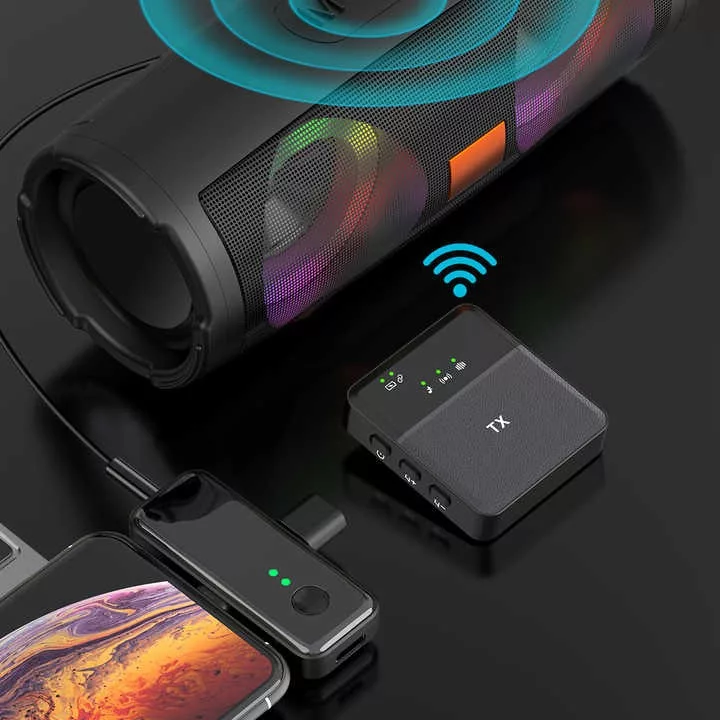 میکروفن یقه ای مدل sx32 double با درگاه اتصال type-c و Lightening