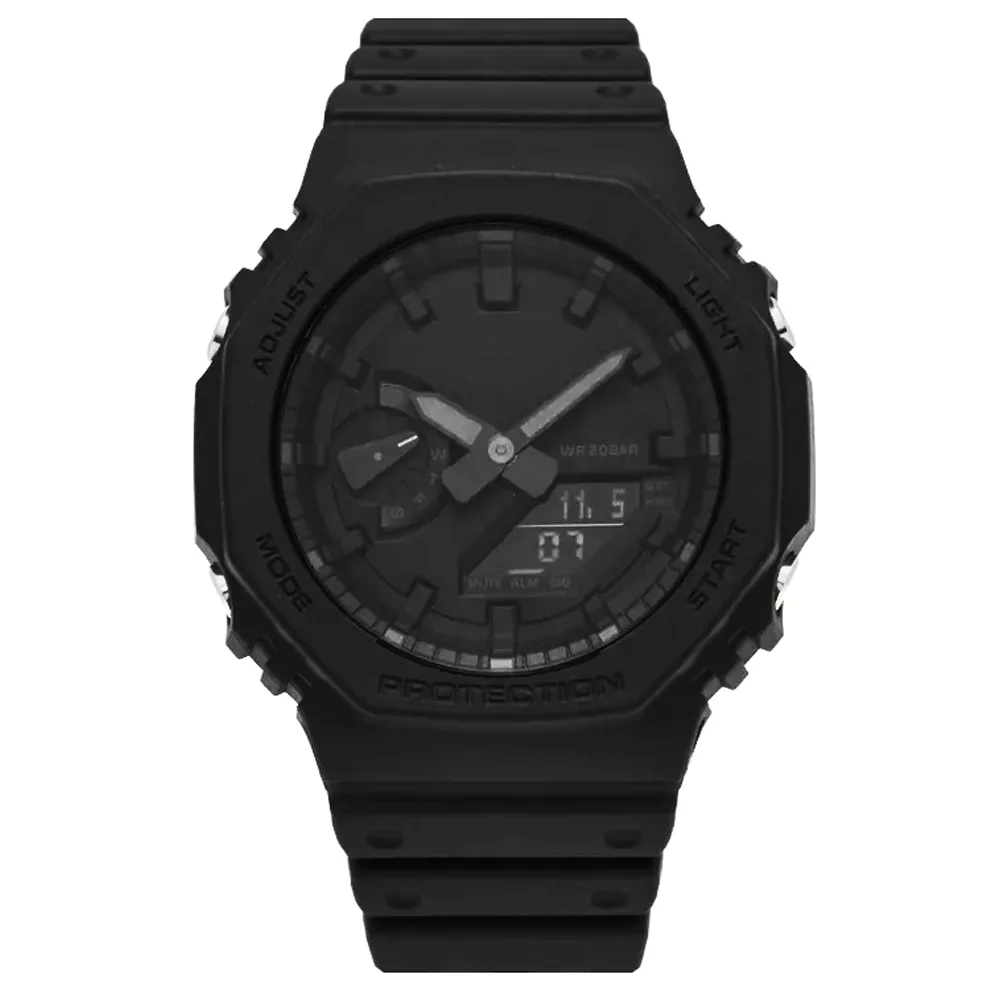 ساعت مچی عقربه‌ای مردانه کوارتز مدل دوزمانه پمپی ضدآب ورزشی اسپرت کد 6203