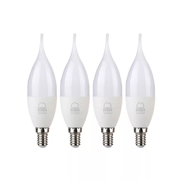 لامپ ال ای دی 7 وات بروکس مدل C37L پایه E14 بسته 4 عددی