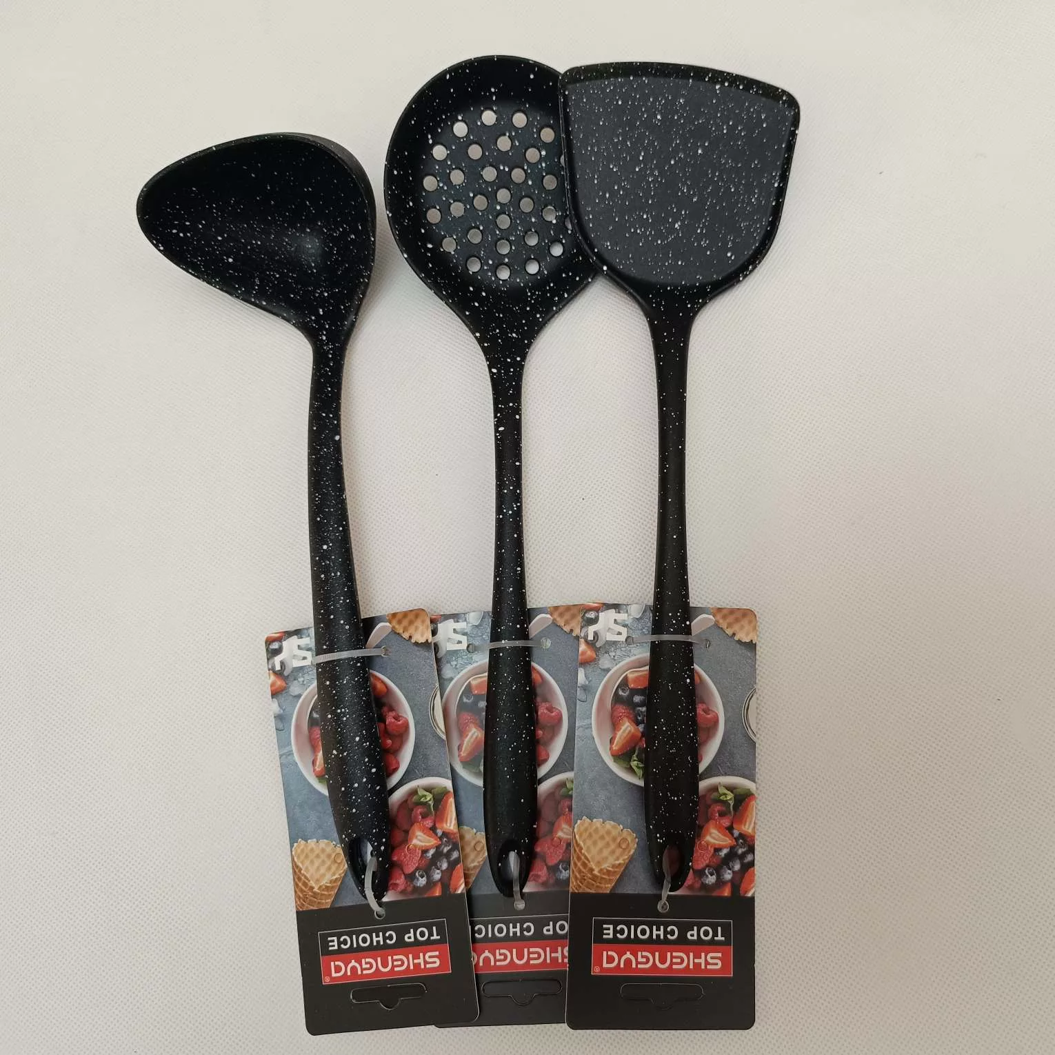 سرویس کفگیر و ملاقه 3 پارچه شنگیا مدل سیلیکونی کد 000