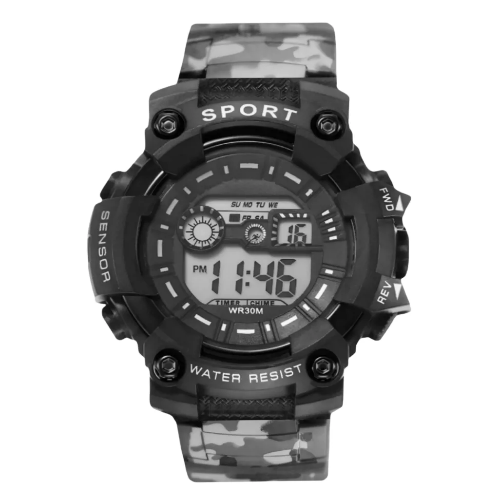 ساعت مچی دیجیتال مردانه مدل اسپرت تک زمانه کرنوگراف بند پیو کد 1