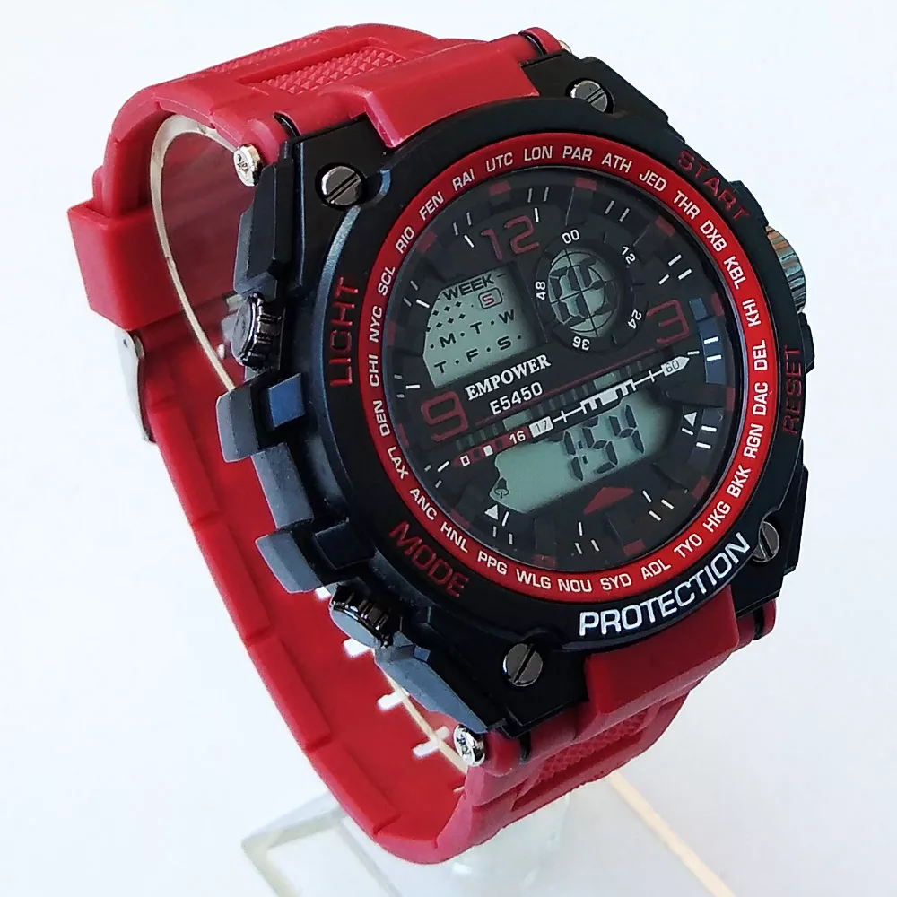 ساعت مچی دیجیتال مردانه امپاور مدل ضدآب کرنومت ردار تاریخ شمار کد 54