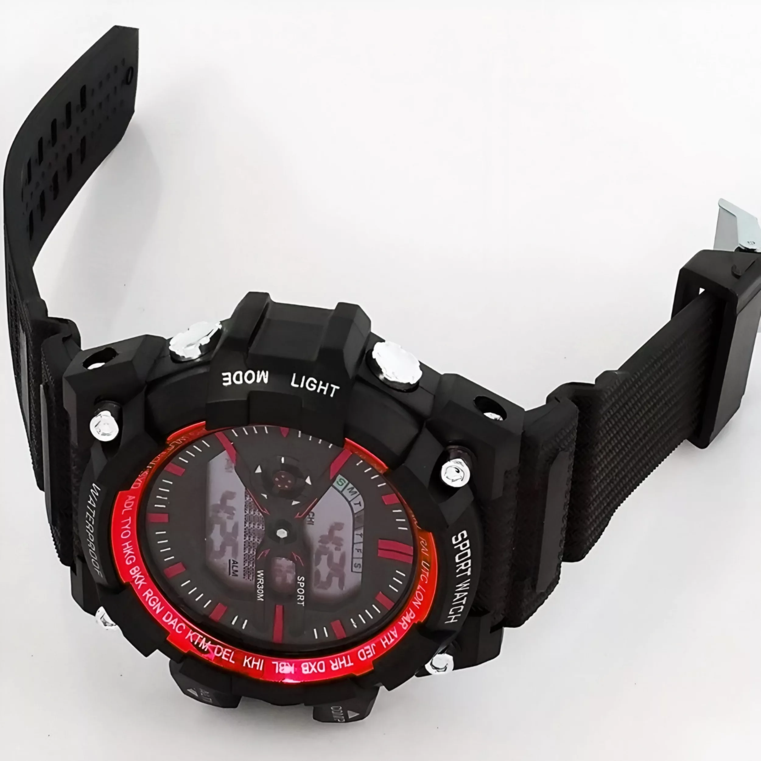 ساعت مچی دیجیتال مدل اسپرت تک زمانه کرنوگراف بند پیو کد S4