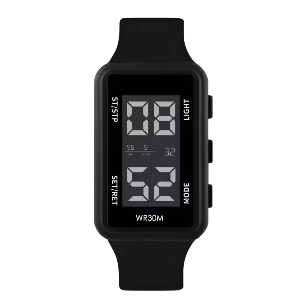 ساعت مچی دیجیتال مدل تک زمانه بند رابر کرنوگراف ضد آب استخری کد ۲