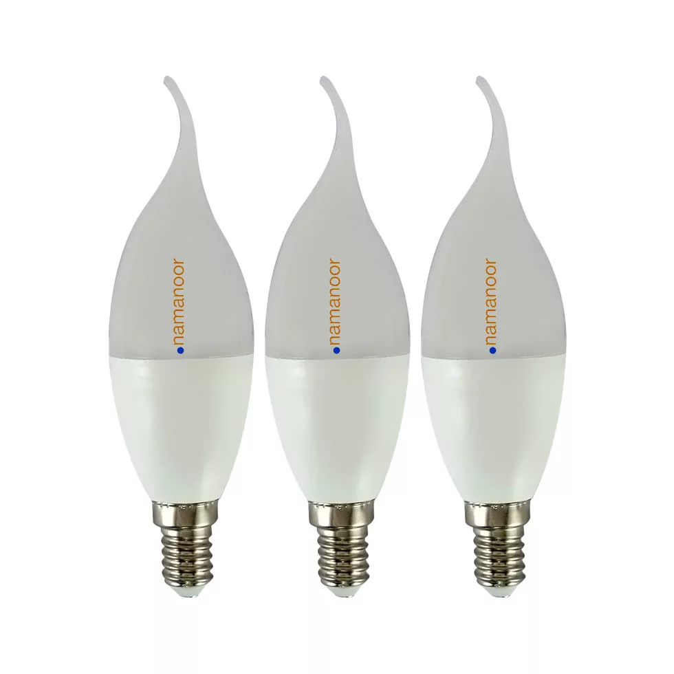 لامپ ال ای دی 5 وات نمانور مدل اشکی پایه E14 بسته 3 عددی
