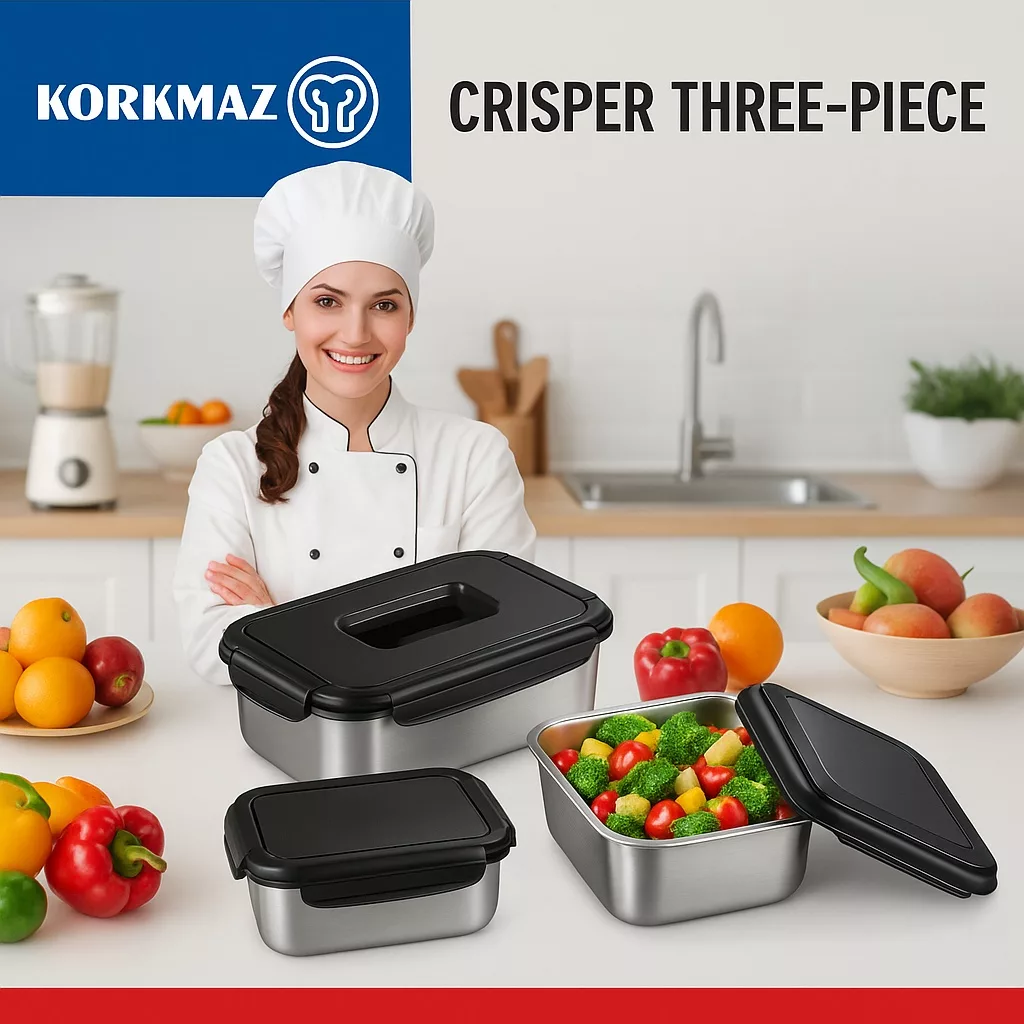 ظرف نگهدارنده کرکماز مدل Crisper مجموعه 3 عددی