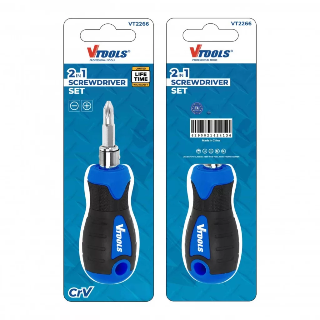 پیچ گوشتی وی تولز مدل 2 در 1 کد VT2266 سایز 6.35 میلی‌متر