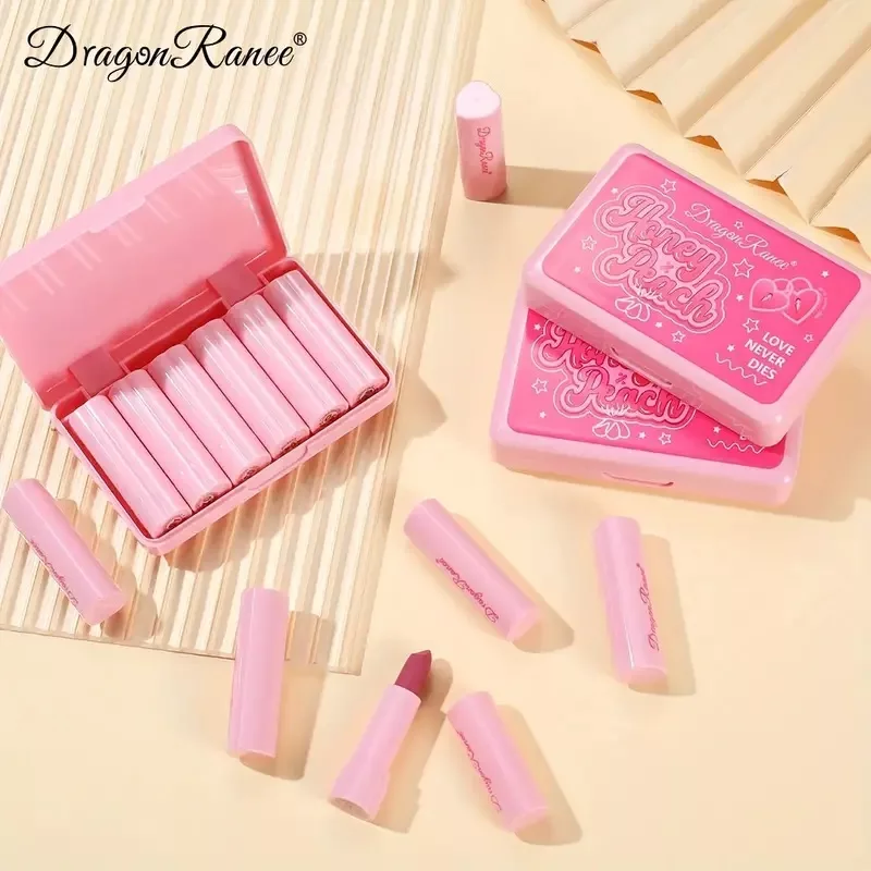 رژ لب جامد دراگون رانی مدل Honey Peach مجموعه 6 عددی