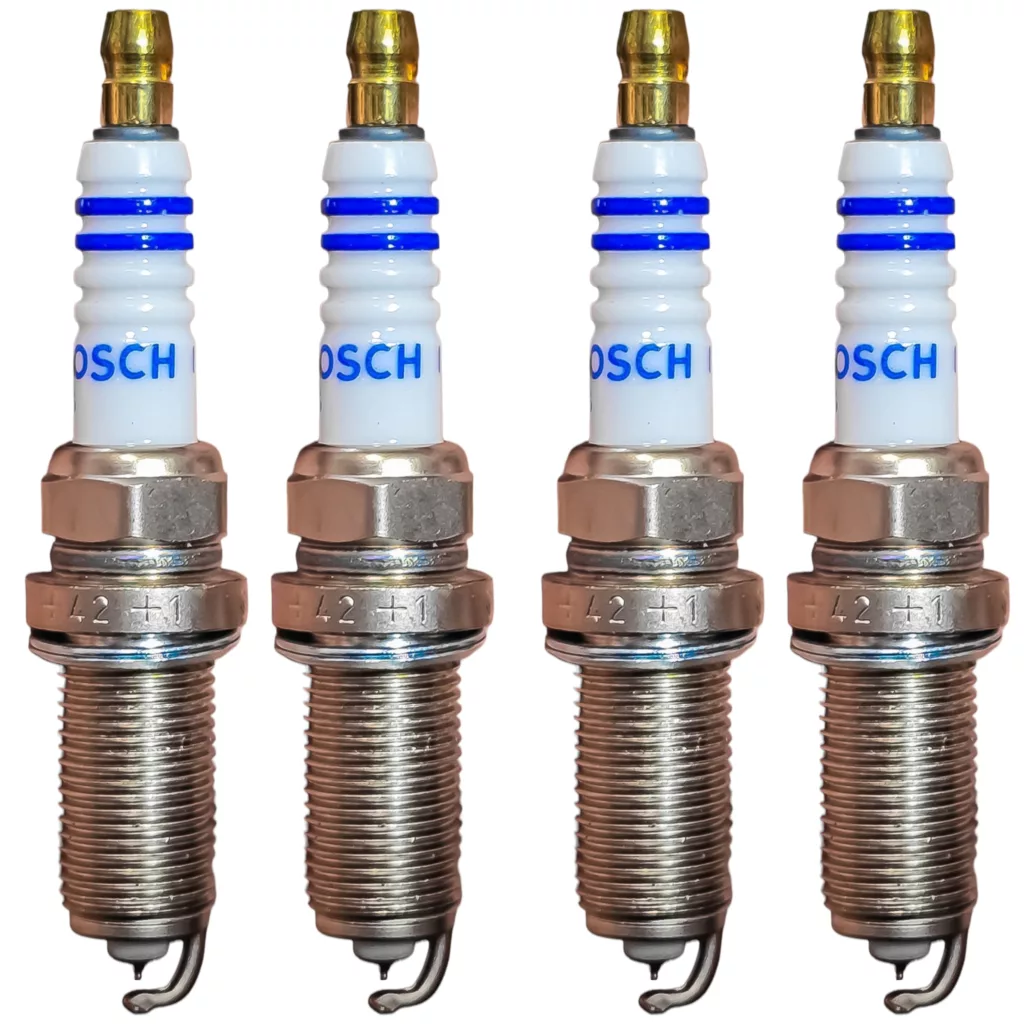 شمع تقویتی خودرو بوش مدل سوزنی ایریدیوم کد Russia+42 پایه بلند مناسب برای آریو S300 و Z300 بسته 4 عددی