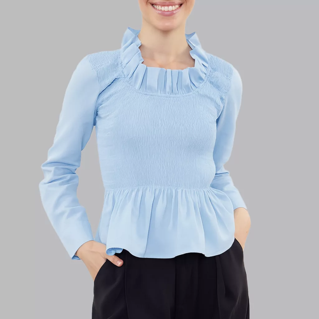 بلوز آستین بلند یقه گرد زنانه ترندیول مدل 812235574