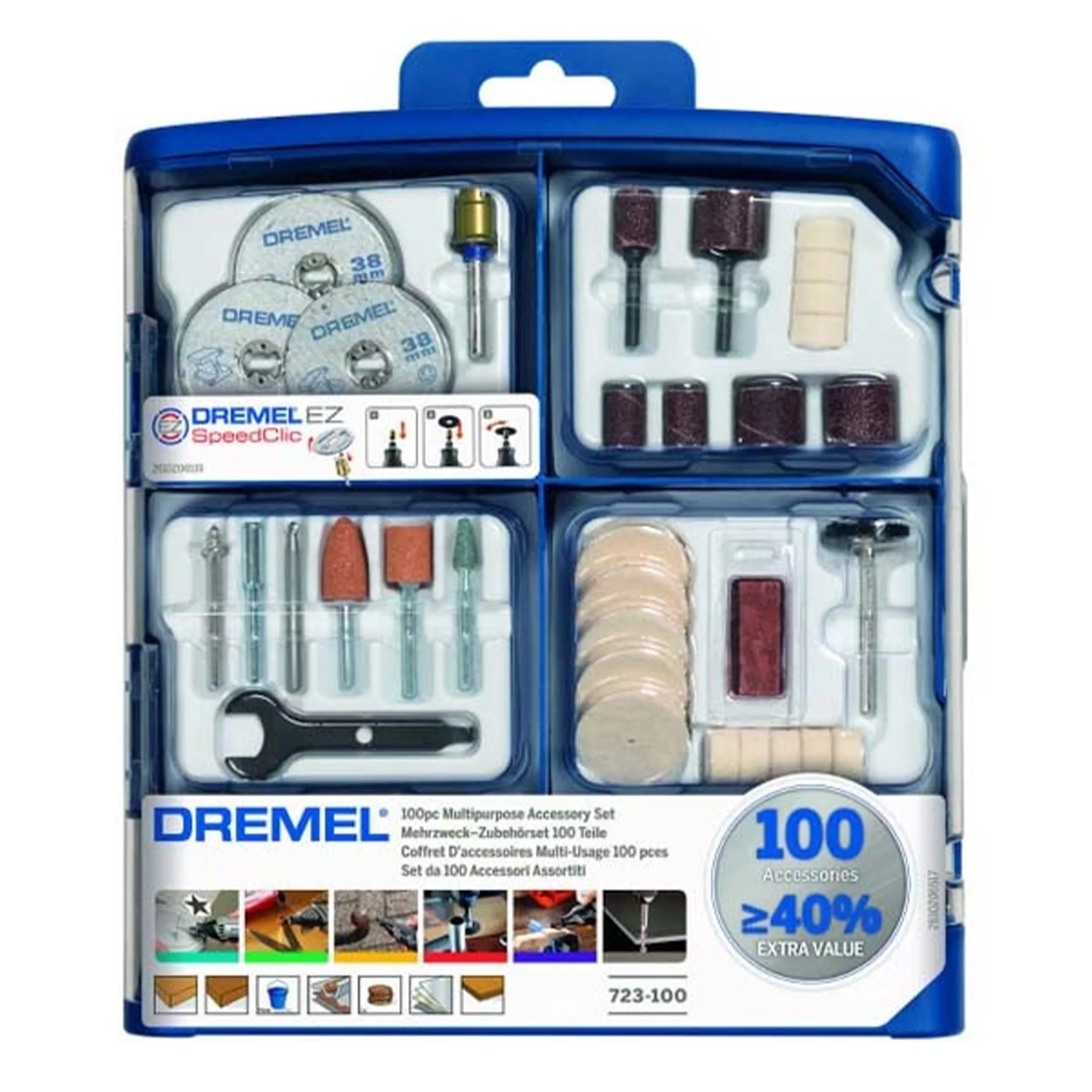 صفحه برش و ساب و پرداخت درمل مدل Dremel 723-100 Accessories مجموعه 100 عددی