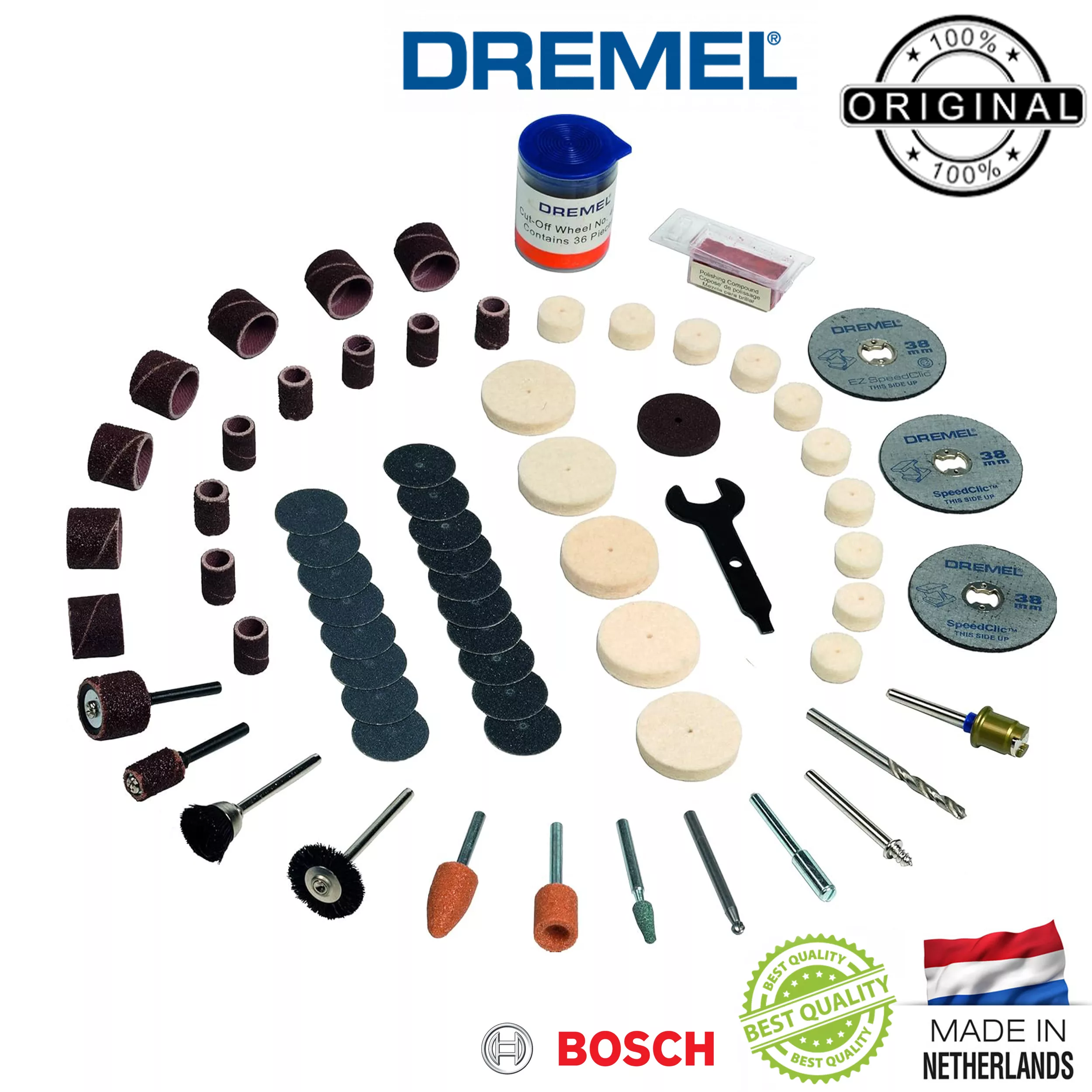 صفحه برش و ساب و پرداخت درمل مدل Dremel 723-100 Accessories مجموعه 100 عددی