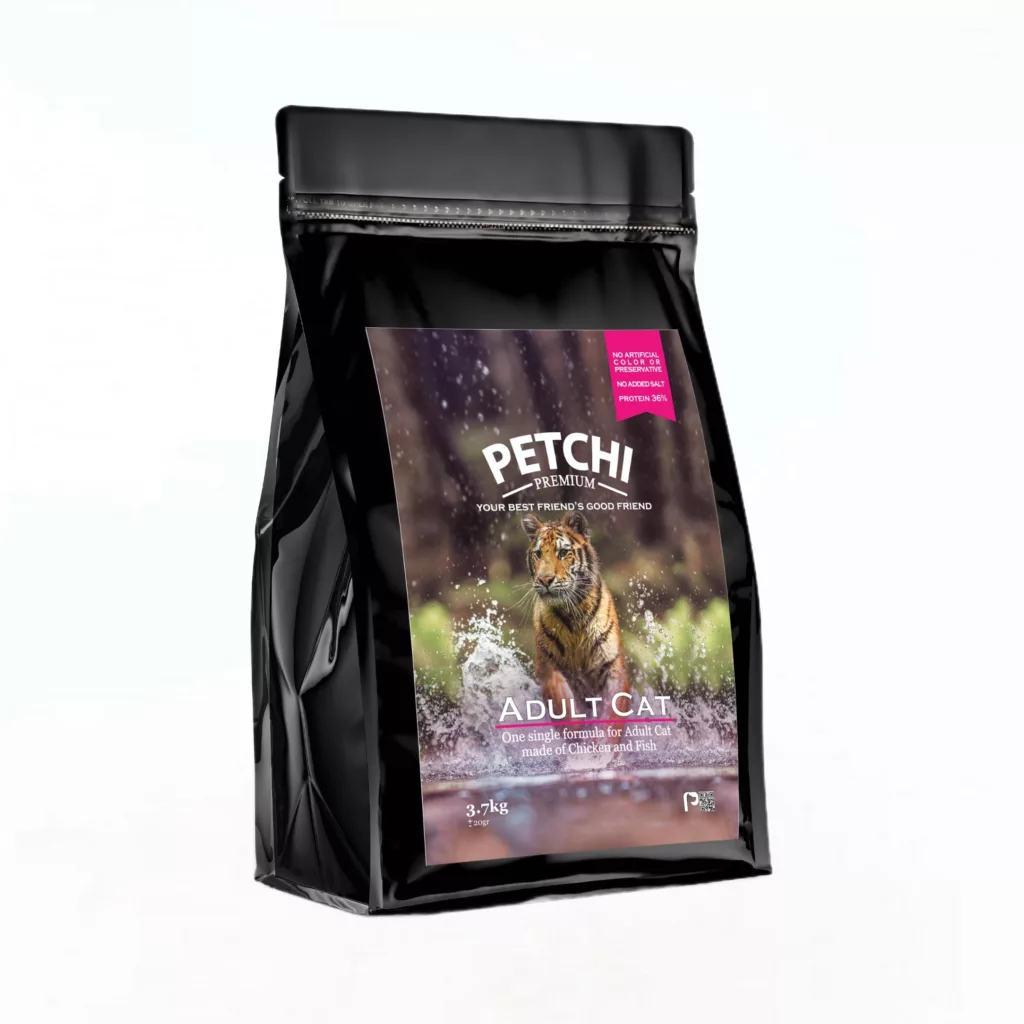 غذا خشک گربه بالغ پتچی مدل مرغ و ماهی وزن 3.7 کیلوگرم