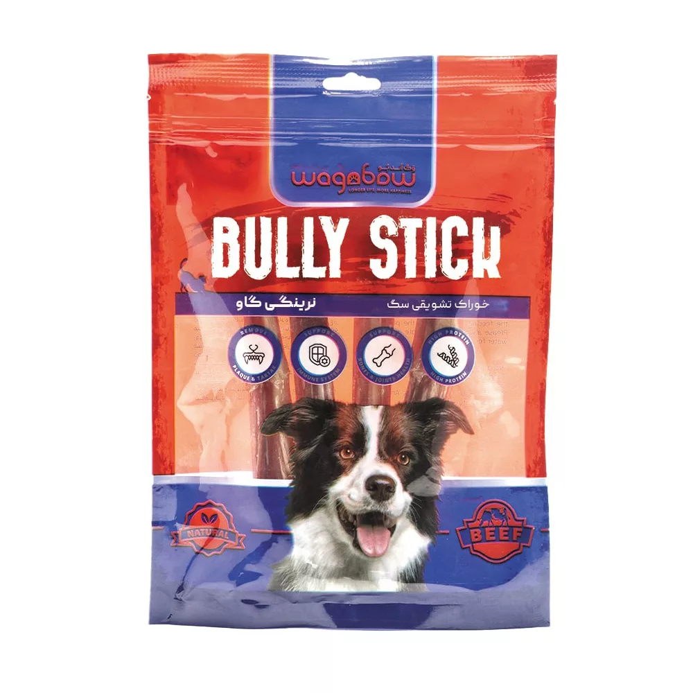 تشویقی سگ وگن بو مدل Bull Pizzle طعم گوشت گاو وزن 100 گرم
