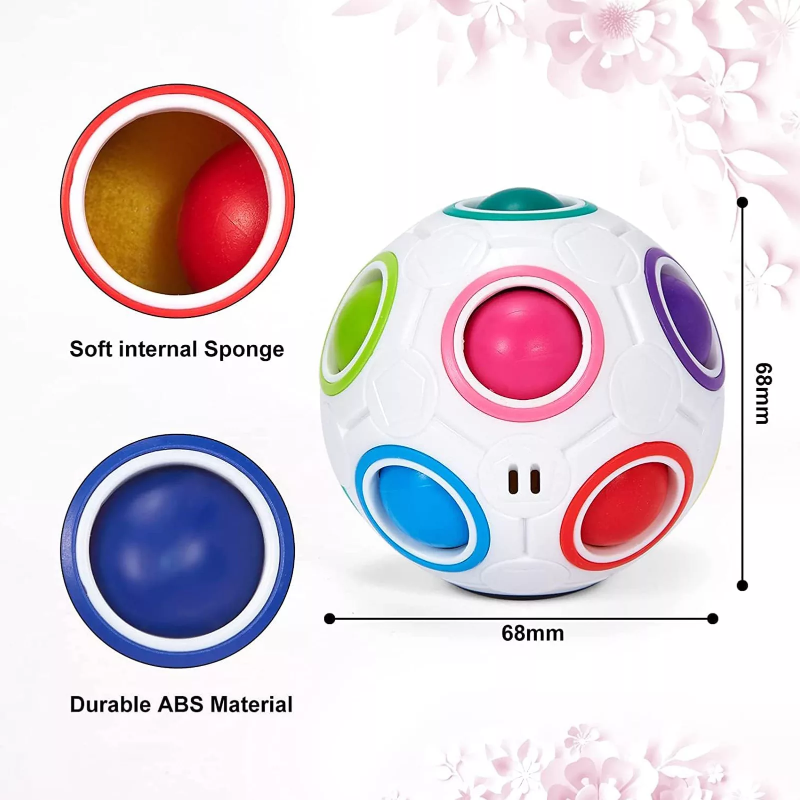 مکعب روبیک چی ای مدل توپ رنگین کمانی کای وای QY RainBow Ball