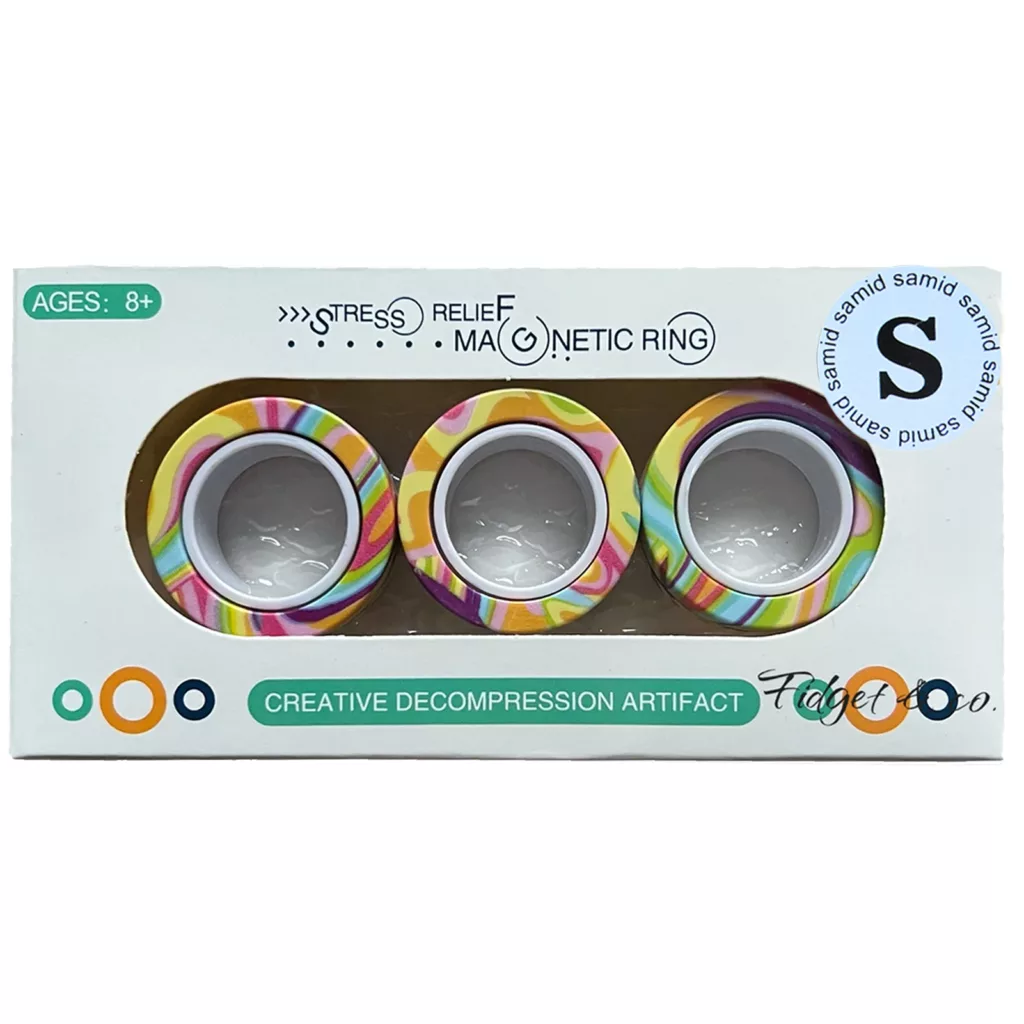 فیجت ضد استرس ریلایف مدل 100 Magnetic Ring طرح حلقه های مغناطیسی بسته ۳ عددی