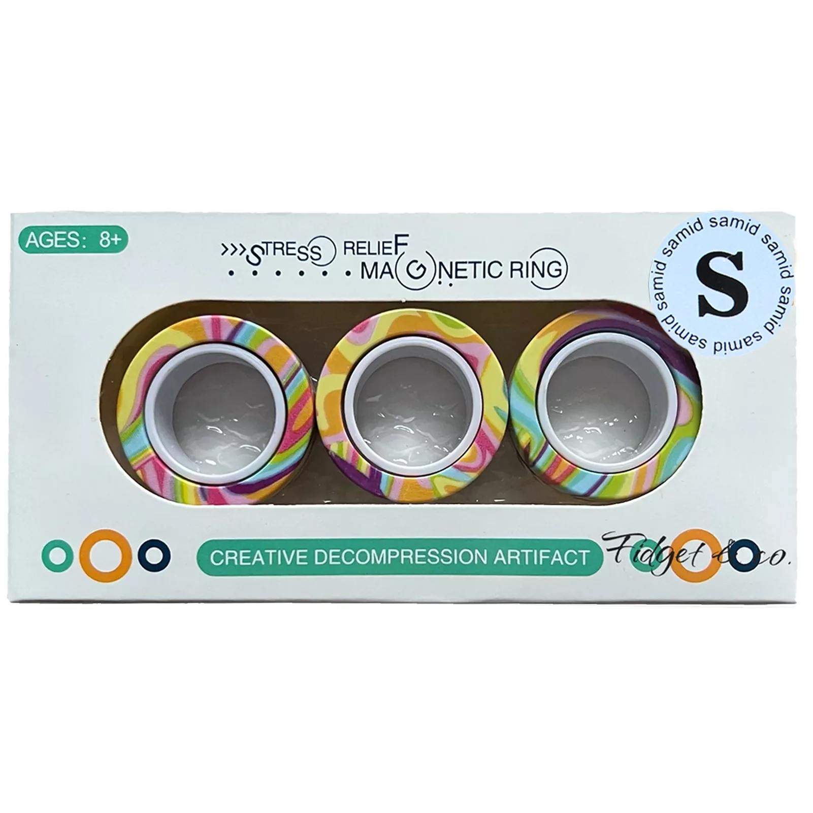 فیجت ضد استرس ریلایف مدل 100 Magnetic Ring طرح حلقه های مغناطیسی بسته ۳ عددی