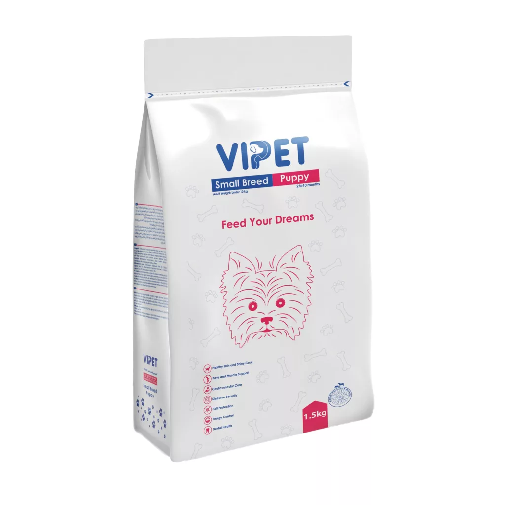 غذا خشک سگ نابالغ وی پت مدل Puppy با طعم مرغ و ماهی وزن 1.5 کیلوگرم