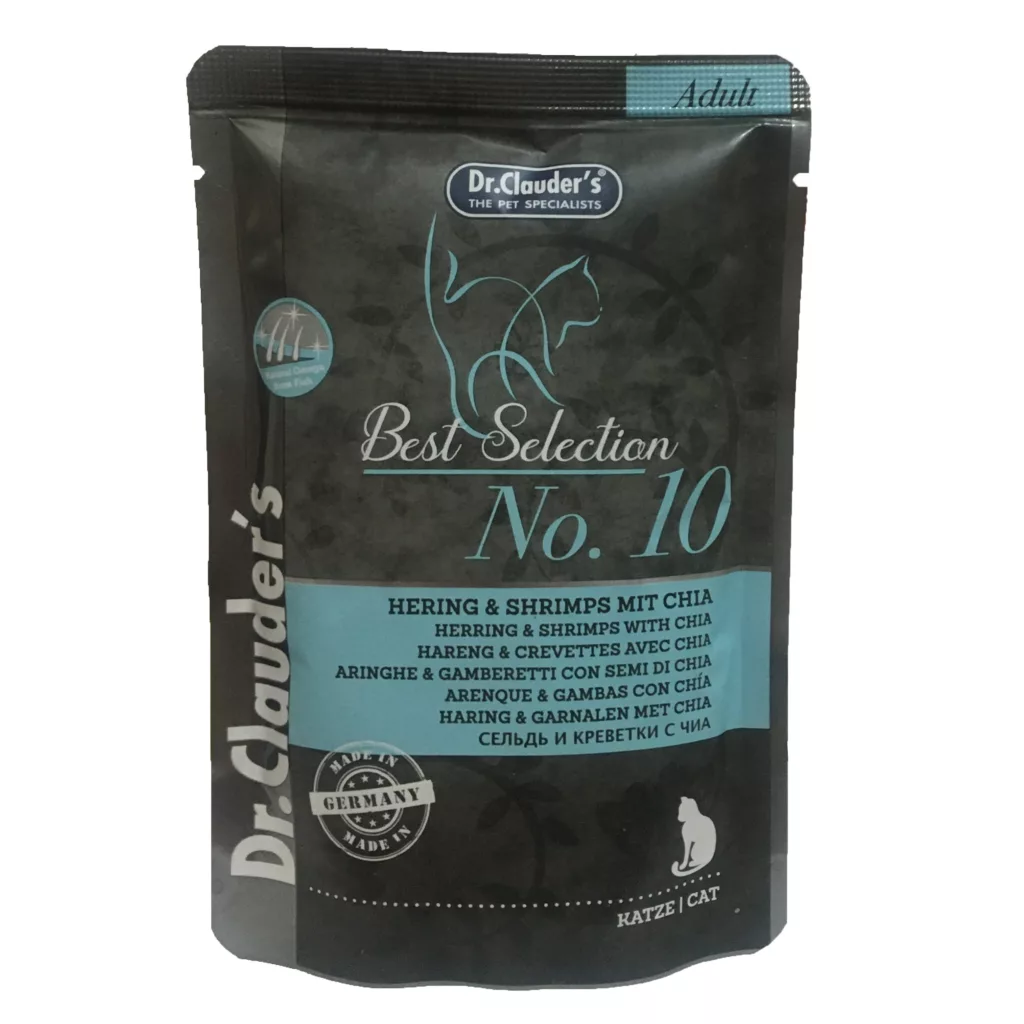 غذای پوچ گربه دکتر کلادرز مدل Best selection adult No.10 وزن 85 گرم