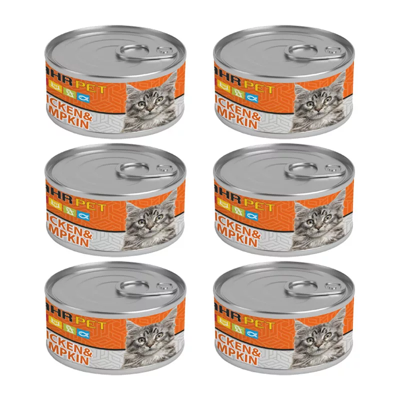 کنسرو نچرال گربه شهرپت مدل Chicken Pumpkin وزن 120 گرم بسته 6 عددی