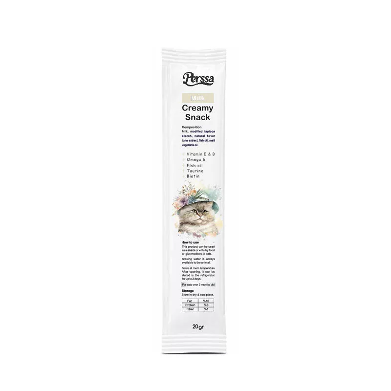 بستنی گربه پرسا مدل Creamy با طعم شیر وزن 20 گرم