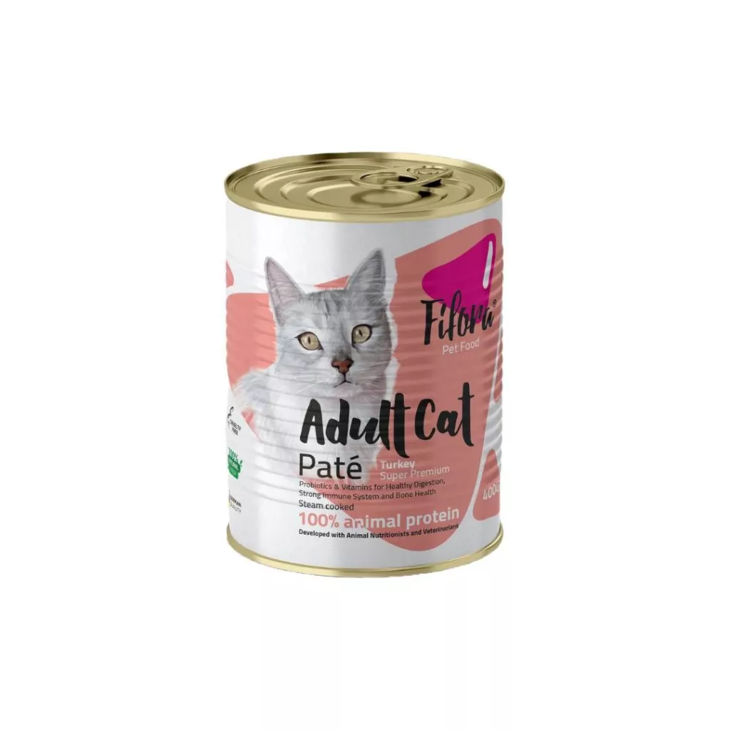 کنسرو غذای گربه بالغ فیفورا مدل Adult Cat Turkey طعم بوقلمون وزن 400 گرم
