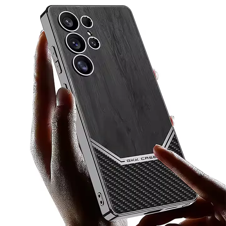 کاور جی کی کی مدل LEATHER WOOD GRAIN مناسب برای گوشی موبایل سامسونگ Galaxy S25 ultra