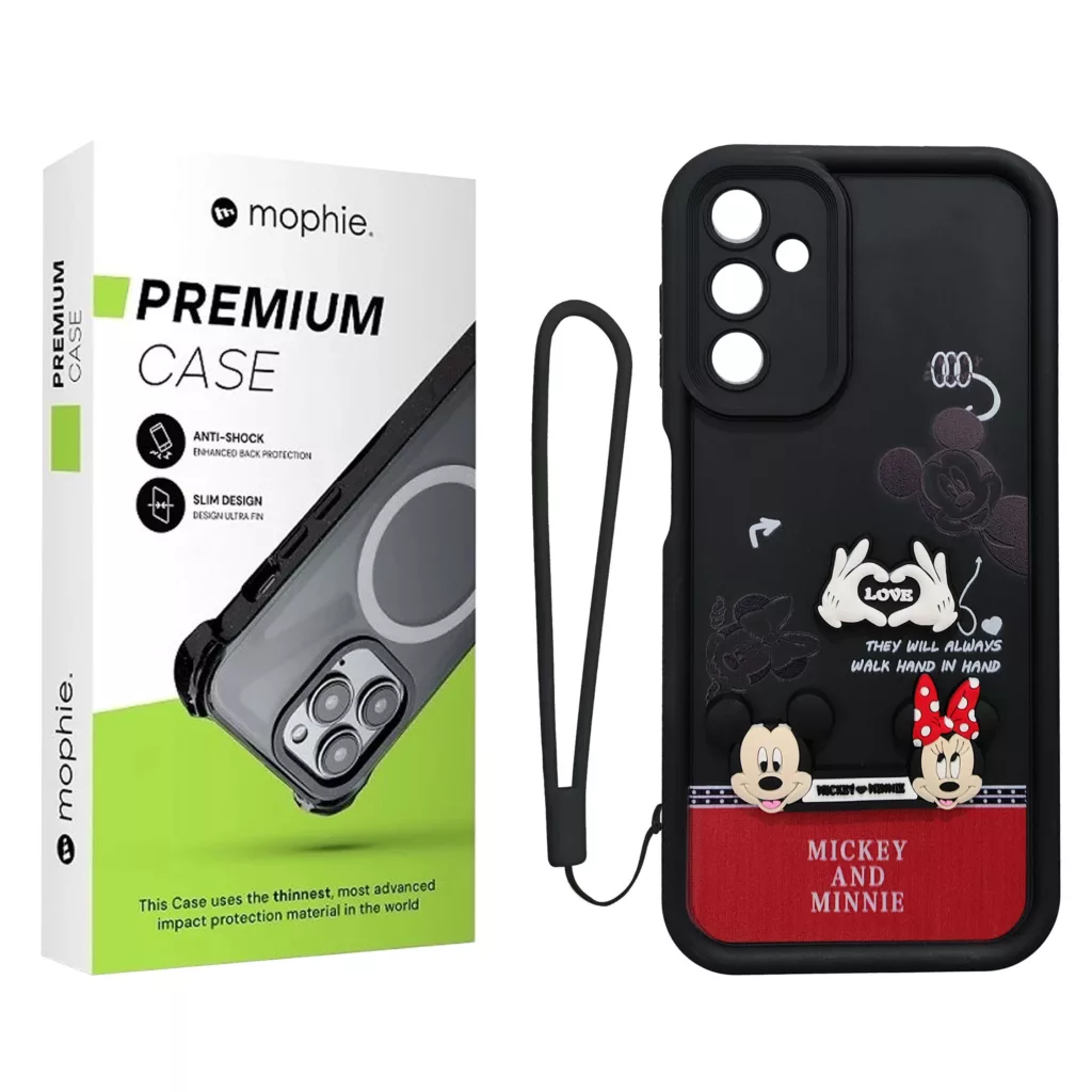کاور موفی مدل Silicone Puffer Minni Mouse Strap مناسب برای گوشی موبایل سامسونگ Galaxy A54 به همراه بندآویز