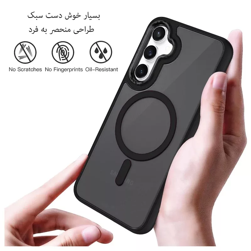 کاور بادی قاب مدل Magsafe-S25FE طرح مگ سیف مات مناسب برای گوشی موبایل سامسونگ Galaxy S25 FE
