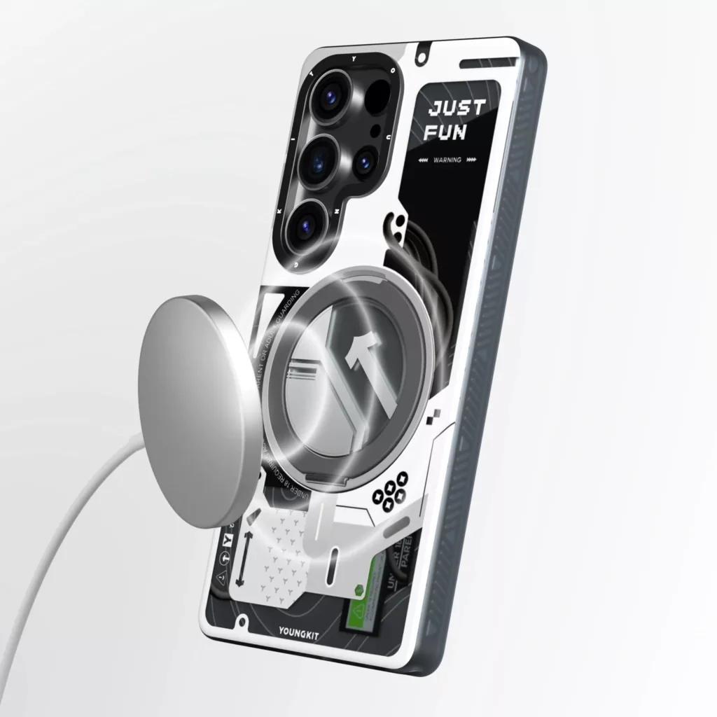 کاور یانگ کیت مدل 01-Cyberpunk 360° Spin Magnetic Stand Case مناسب برای گوشی موبایل سامسونگ Galaxy S25 Ultra