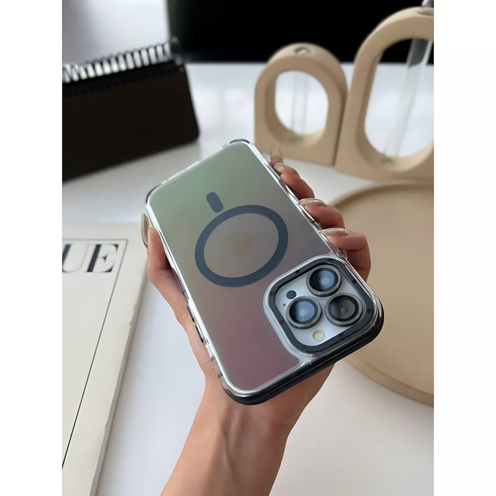 کاور مدل AuroraFlux مناسب برای گوشی موبایل اپل iPhone 15 Pro Max به همراه محافظ لنز