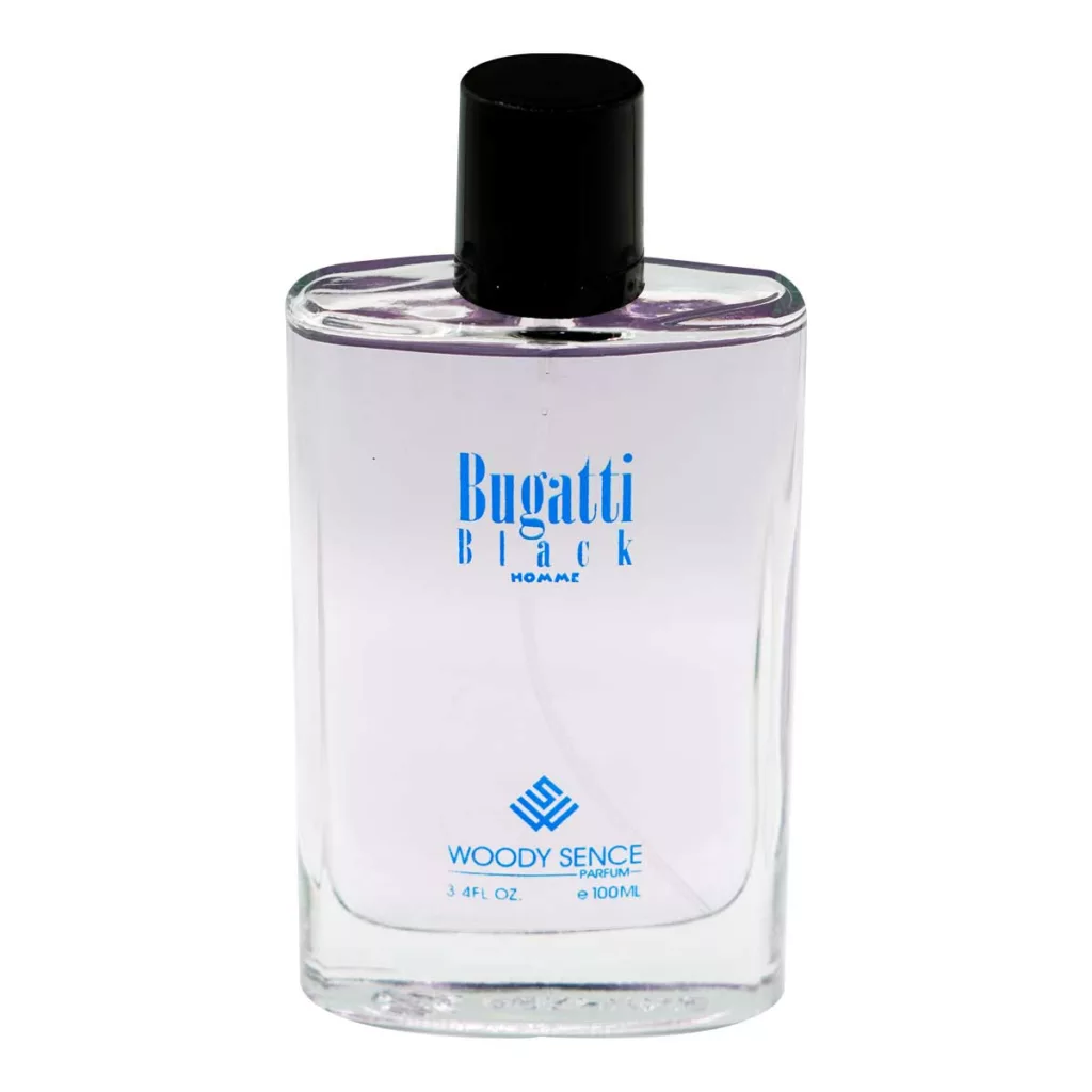 ادو پرفیوم مردانه وودی سنس مدل Bugatti Black  حجم 100 میلی لیتر