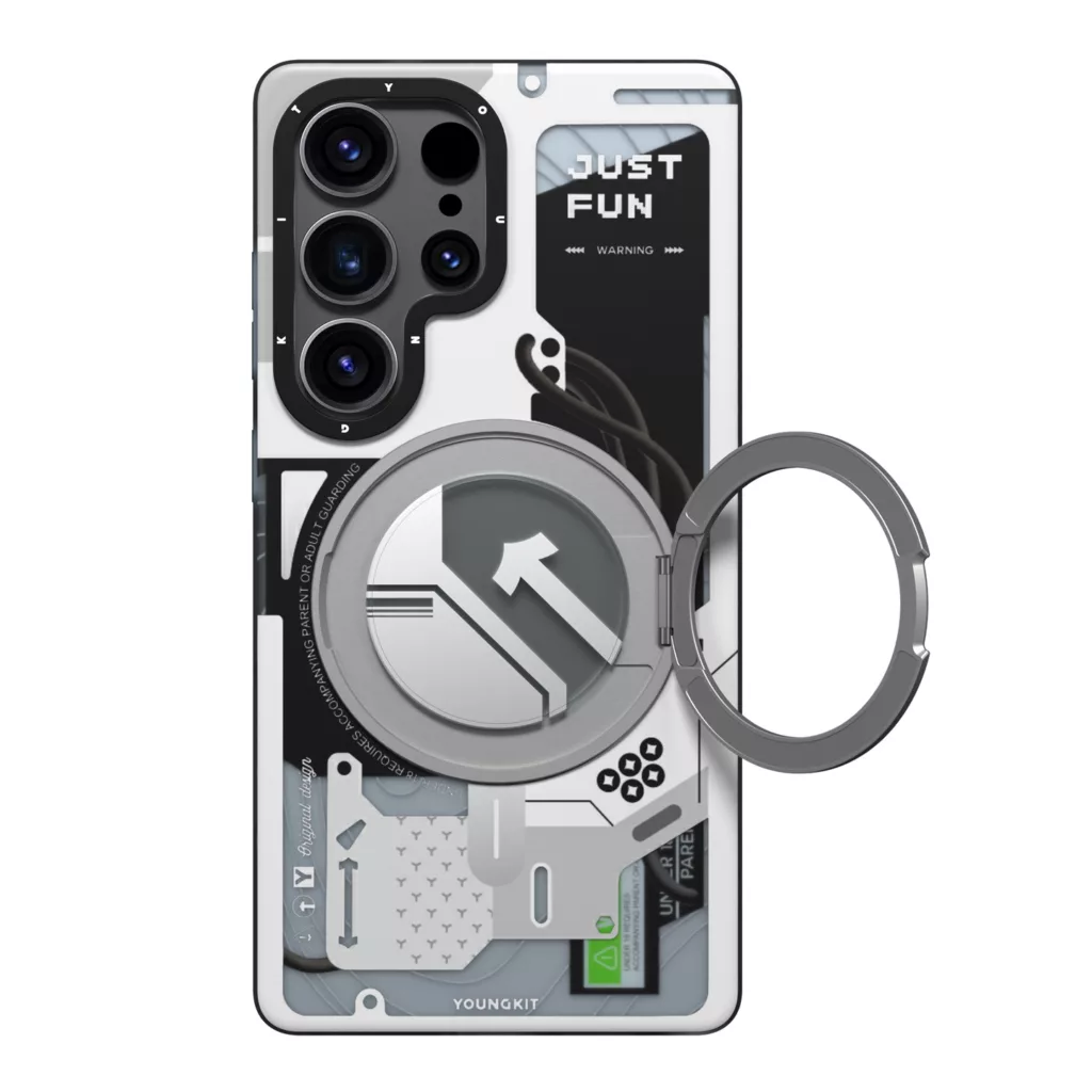 کاور یانگ کیت مدل 01-Cyberpunk 360° Spin Magnetic Stand Case مناسب برای گوشی موبایل سامسونگ Galaxy S25 Ultra