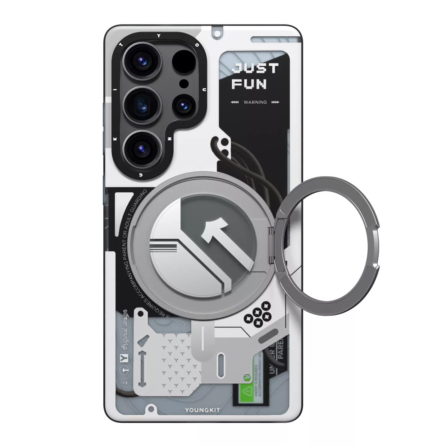 کاور یانگ کیت مدل 01-Cyberpunk 360° Spin Magnetic Stand Case مناسب برای گوشی موبایل سامسونگ Galaxy S25 Ultra