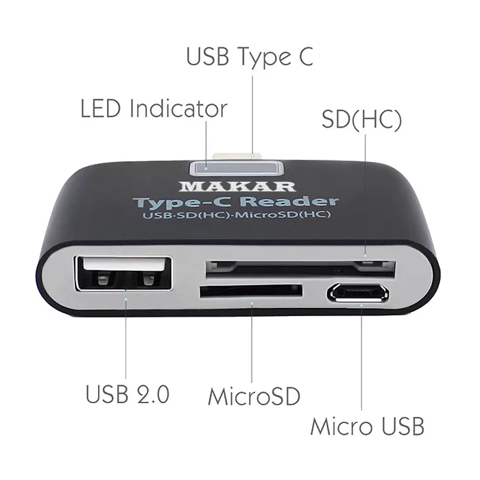 کارت‌خوان همه کاره ماکار مدل 6in1-USB3.1