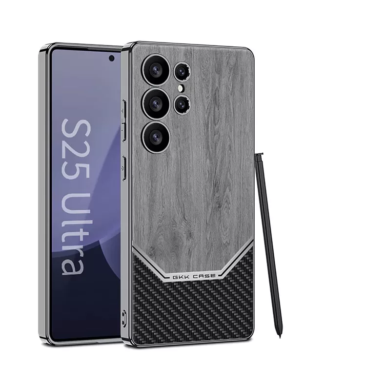 کاور جی کی کی مدل LEATHER WOOD GRAIN مناسب برای گوشی موبایل سامسونگ Galaxy S25 ultra
