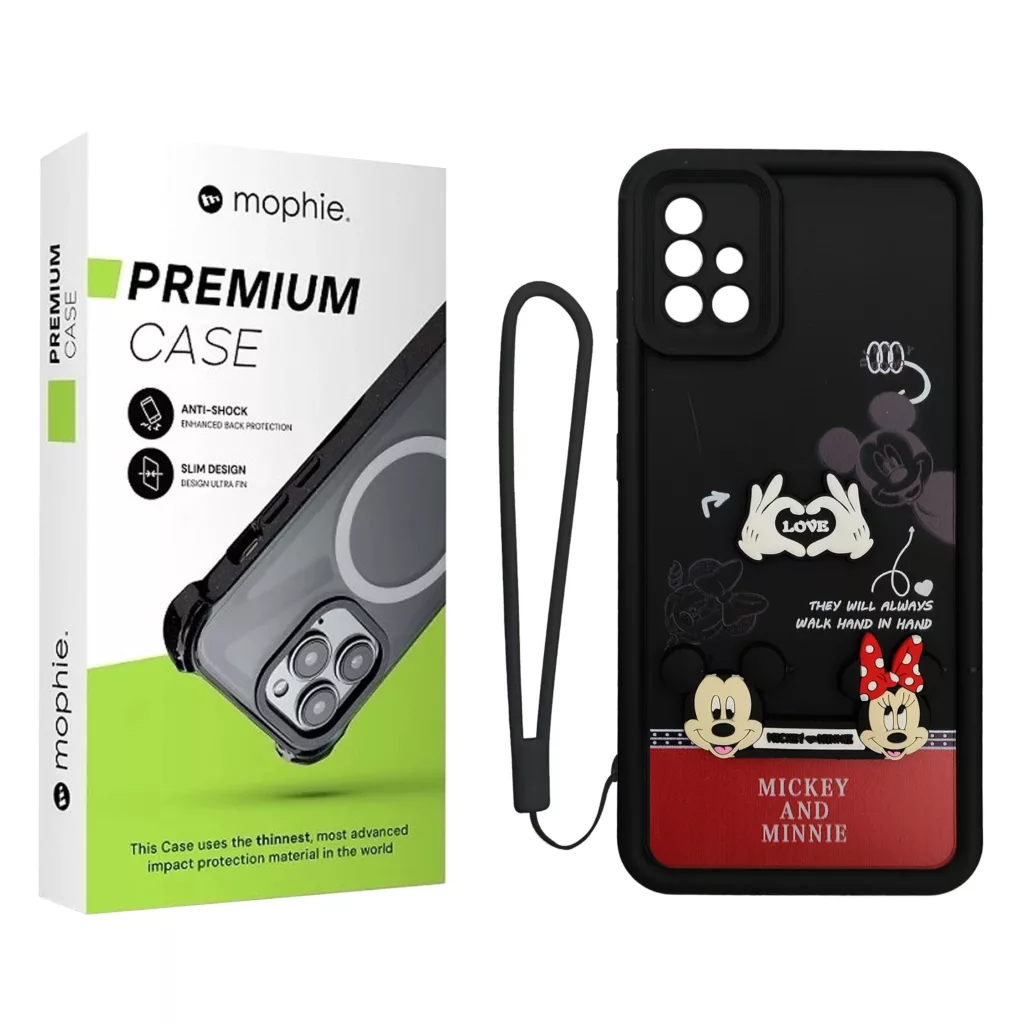 کاور موفی مدل Silicone Puffer Minni Mouse Strap مناسب برای گوشی موبایل سامسونگ Galaxy A71 به همراه بندآویز