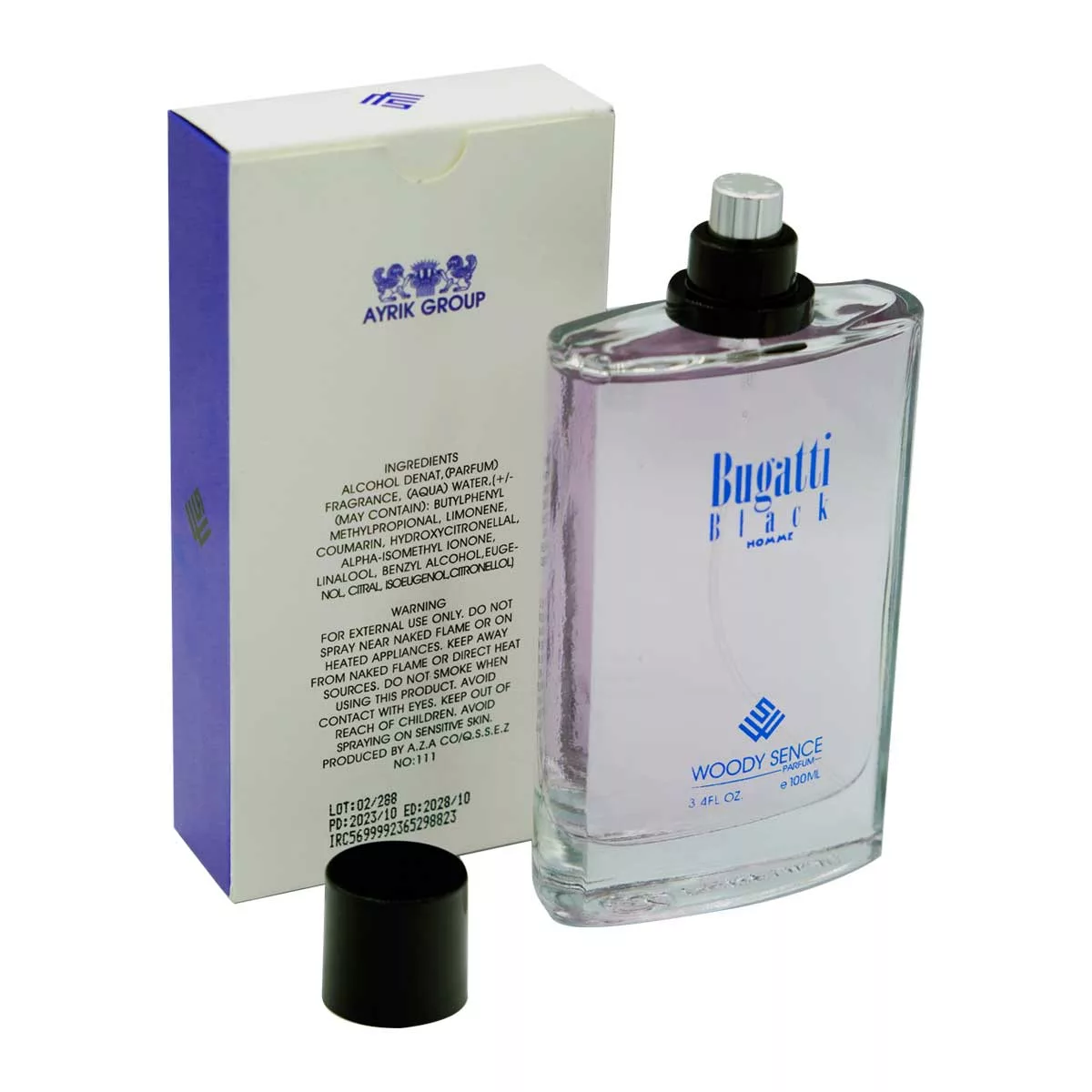 ادو پرفیوم مردانه وودی سنس مدل Bugatti Black حجم 100 میلی لیتر