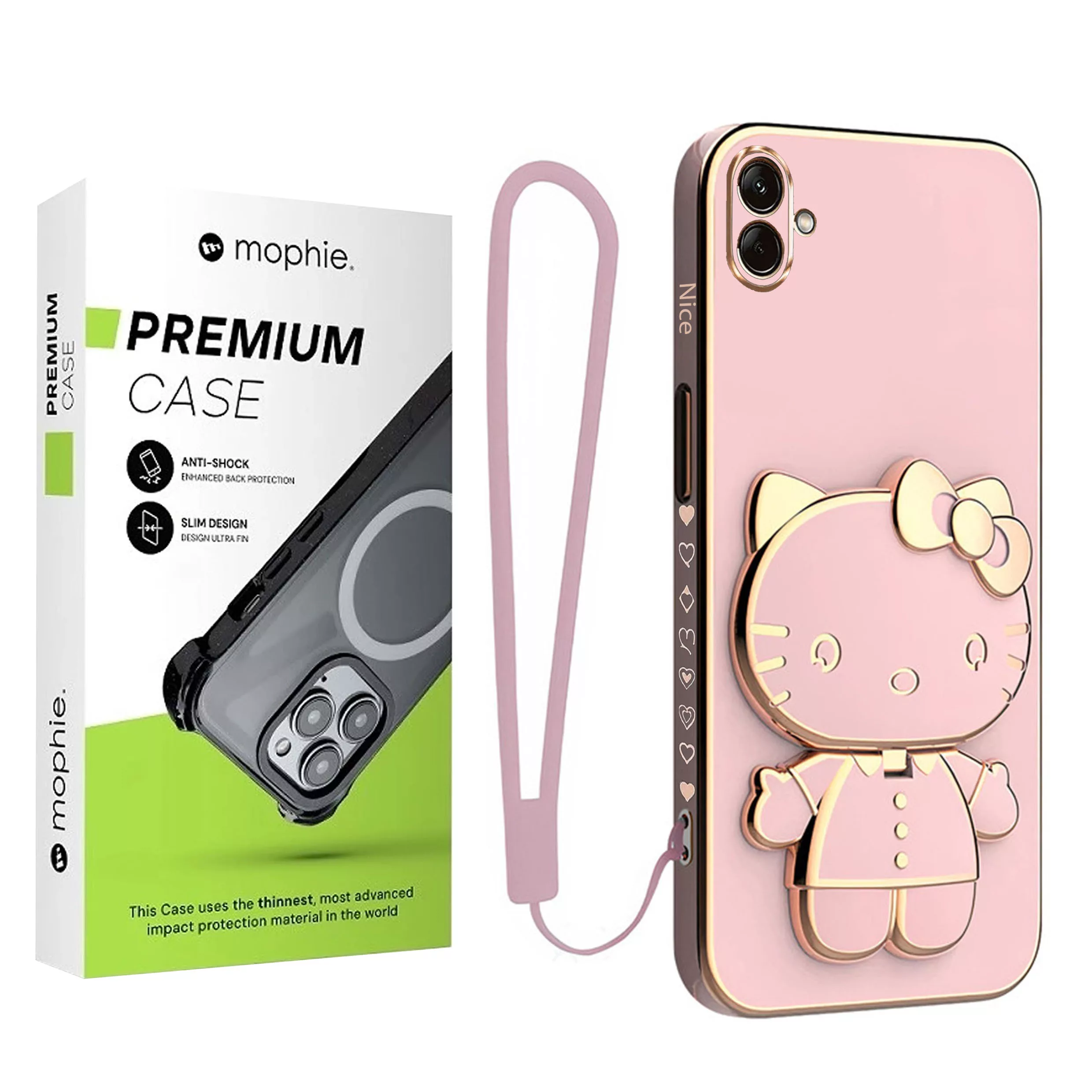 کاور موفی مدل Nice Kitty Strap مناسب برای گوشی موبایل سامسونگ Galaxy A05 به همراه بند کاور موفی مدل Nice Kitty Strap مناسب برای گوشی موبایل سامسونگ Galaxy A05 به همراه بند