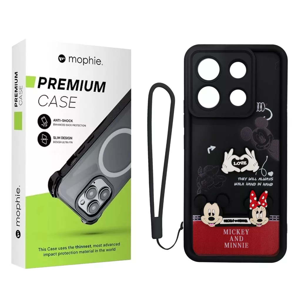 کاور موفی مدل Silicone Puffer Minni Mouse Strap مناسب برای گوشی موبایل شیائومی Redmi Note 13 4G به همراه بند
