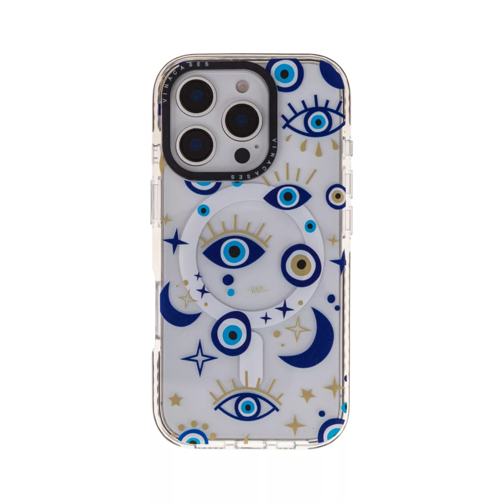 کاور ویناکیسز مدل Gold and Blue eyes MagSafe مناسب برای گوشی موبایل اپل iphone 16 pro