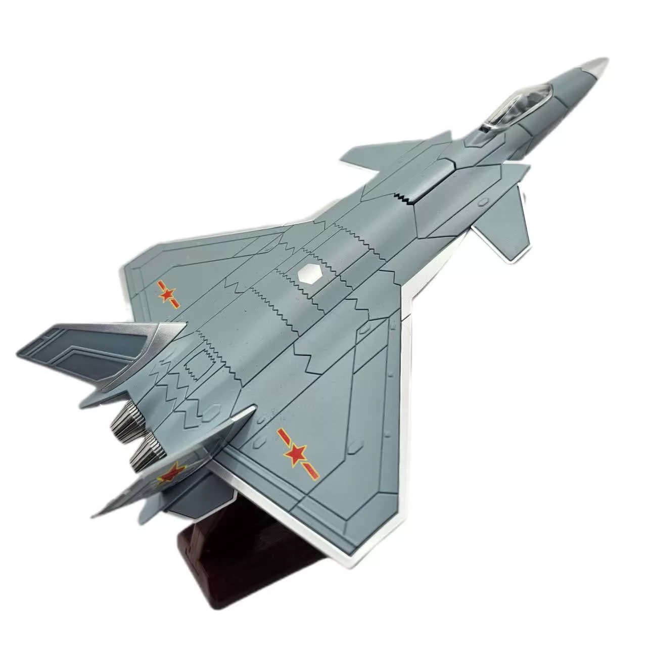 ماکت هواپیما ناب سل مدل جت جنگنده تمام فلز موزیکال چراغدار عقب کش Musical fighter jet with lights chengdu J-20