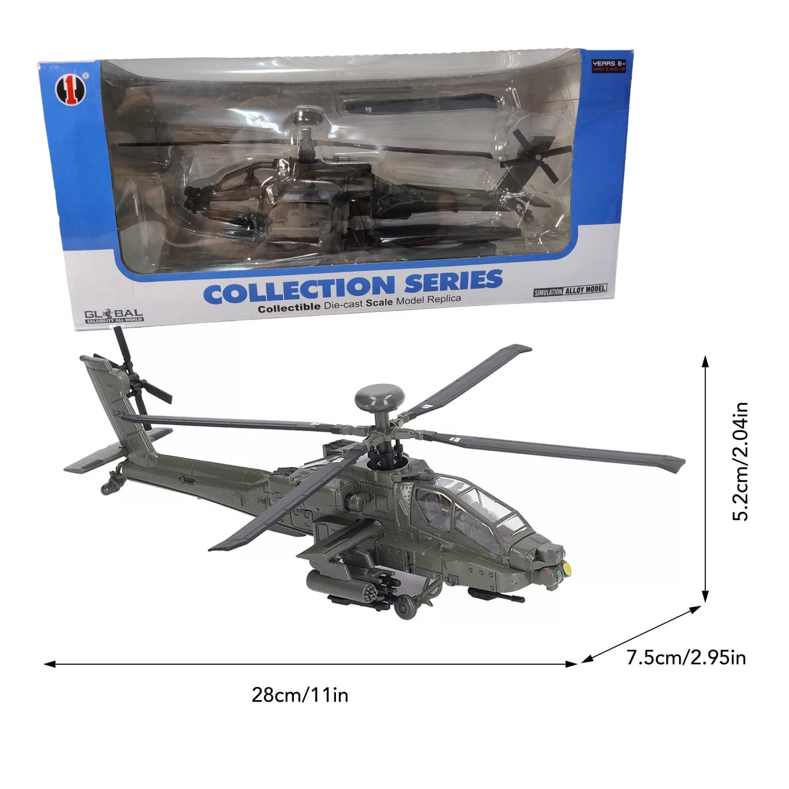 ماکت هلیکوپتر مدل آپاچی طرح Boeing AH-64 Apache