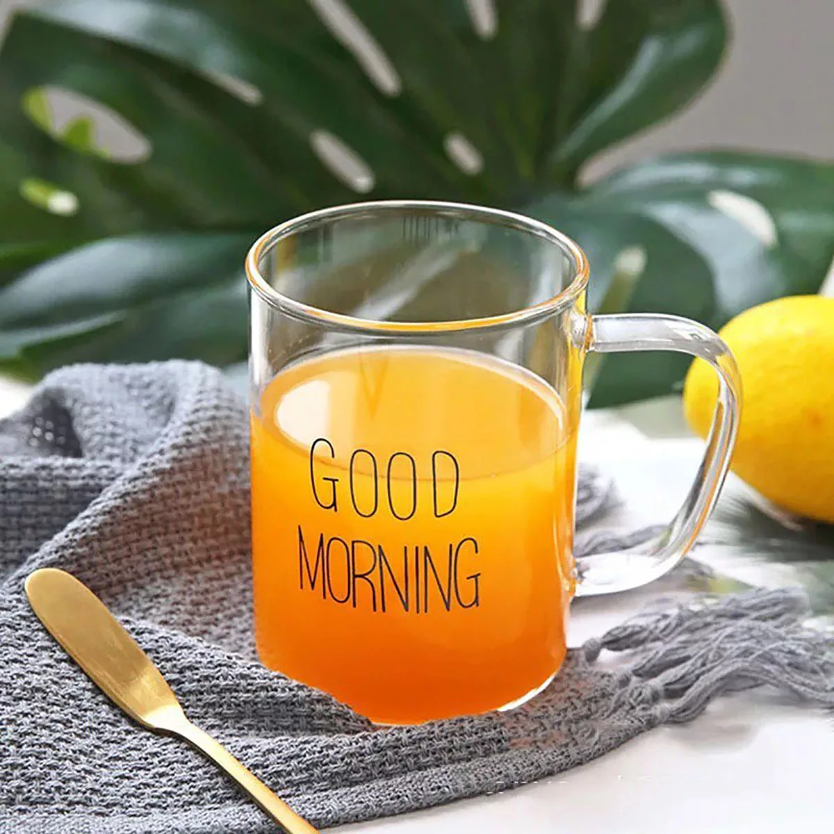 ماگ مدل شیشه ای طرح good morning