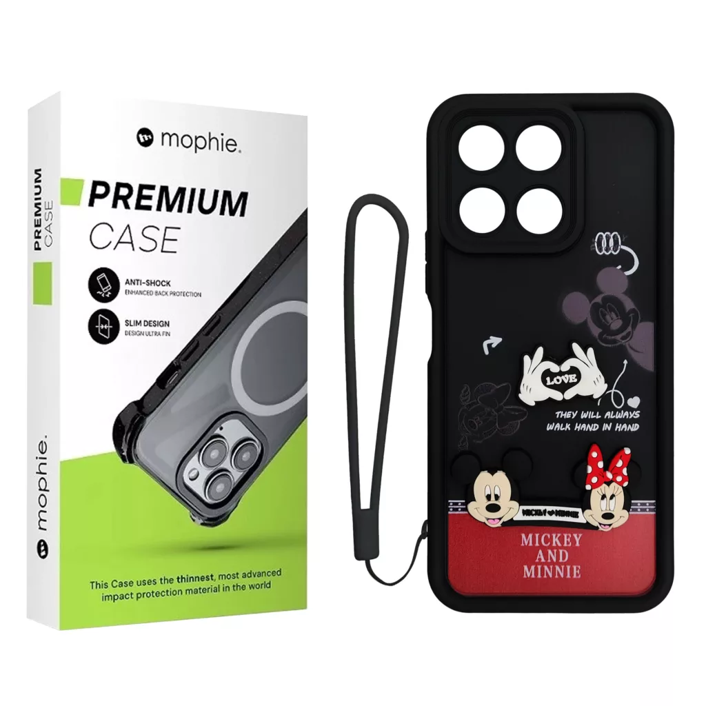 کاور موفی مدل Silicone Puffer Minni Mouse Strap مناسب برای گوشی موبایل آنر X6A به همراه بندآویز