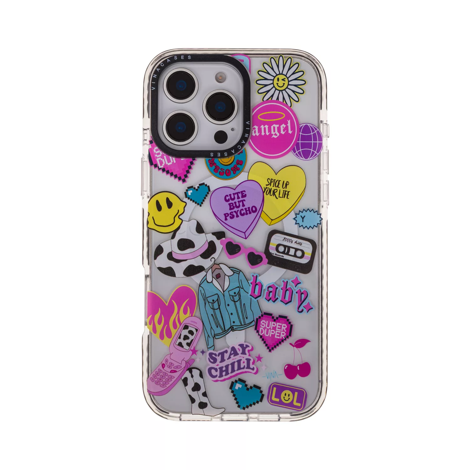 کاور ویناکیسز مدل The 90s stickers MagSafe مناسب برای گوشی موبایل اپل iphone 16 pro max کاور ویناکیسز مدل The 90s stickers MagSafe مناسب برای گوشی موبایل اپل iphone 16 pro max