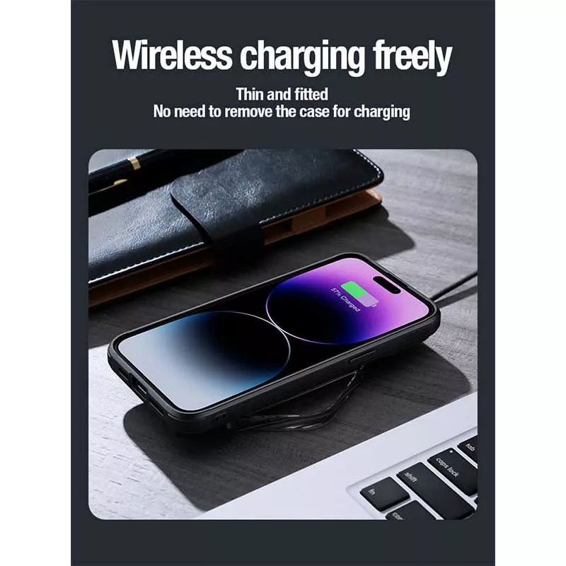 کاور نیلکین مدل Camshield Prop Leather مناسب برای گوشی موبایل اپل iPhone 15 Pro Max